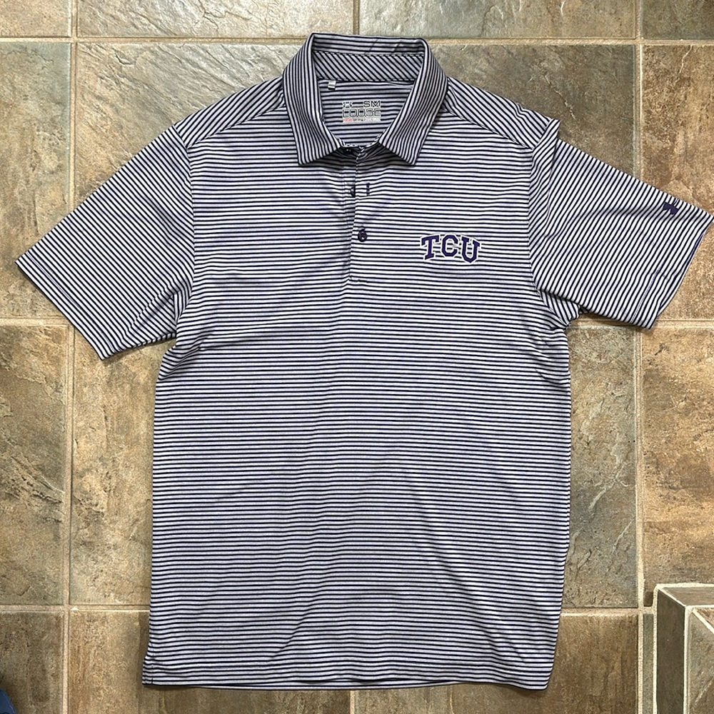 TCU Under Armour golf polo size small